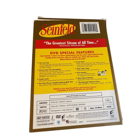 Seinfeld Season 9 Complete DVD Set 4 Discs Good Condition - Picture 2 of 7